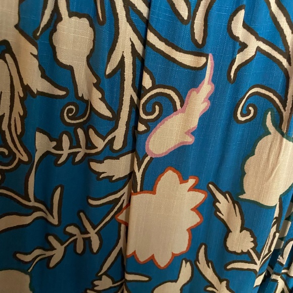 Knox Rose Maxi Floral Wrap Dress w/ Ruffles, Side Pockets, Short Sleeves, Small - Picture 5 of 8